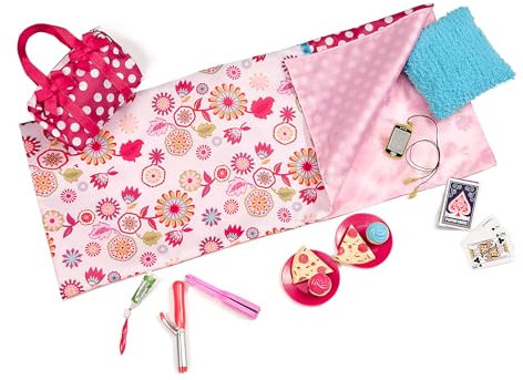 Our Generation - Sacco a Pelo - Cibo Giocattolo - Accessori per Bambole da 46 cm - Gioco di Fantasia - Giocattoli per Bambini dai 3 Anni in su - Polka DOT Sleepover Set