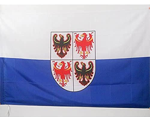 AZ FLAG Flagge Trentino-Südtirol 90x60 cm Polyester 100D Hohlsaum | Für innen und außen Italienische dekorative Flagge Trentino-Alto Adige doppelte Nähte und verstärkte Kanten mit Masttunnel