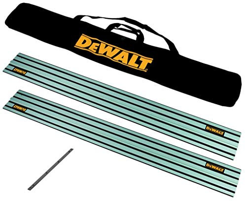 Dewalt 2xDWS5022+DWS5025+DE6292 2X DWS5022 1.5m Guide Rail for DWS520 Plunge Saws + Carry Bag + Connector, Black