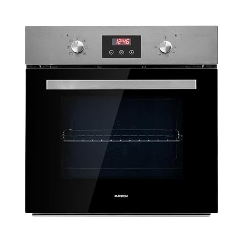 Klarstein Kalahari Einbaubackofen - Elektro, 68 Liter Volumen, Energieeffizienzklasse A, 59,5cm, Temperaturbereich: 50-250 °C, 7 Funktionen, 5 Einschübe, Kindersicherung, Autark, schwarz