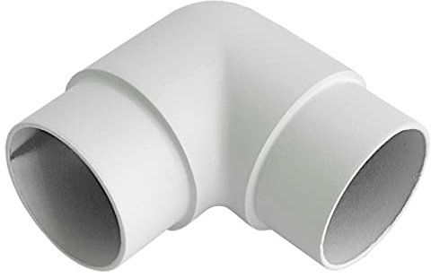 Eckbogen 90° für Rohr 42,4 x 2 mm weiß gepulvert Edelstahl Edelstahl Steckfitting Rohrverbinder Rohrbogen