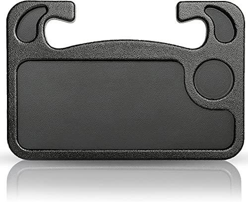 Steering Wheel Desk, Car Table Steering Wheel Tray and Vehicle Seat Mount Notebook Laptop Eating Desk,Food Eating Tray,Great Gift For Constant Travelers, Fits Most Vehicles Steering Wheels (Black)