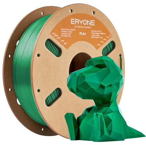 ERYONE PLA Plus (PLA+) Filament, 1,75 mm 3D-Drucker-Filament, professionelle Maßgenauigkeit +/- 0,03 mm, 1 kg (2,2 lbs)/Spule, Grün