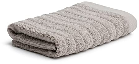 möve Wellbeing Wellenstruktur Handtuch 50 x 100 cm aus 85% Bio-Baumwolle/15% Leinen, Cashmere