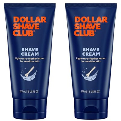 Dollar Shave Club, Shave Cream 2-Pack, Formulated with Aloe Leaf Juice, Macadamia & Coconut Oils, No Alcohol, Synthetic Dyes or Parabens, Extra Thick Pillowy Cushion with Mint Tingle