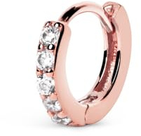 SINGULARU - Pendiente Suelto Aro Cleo M. Plata de Ley 925 con Acabado Baño de Oro Rosa de 18 Kt. Cierre Congo. Joyas para Mujer