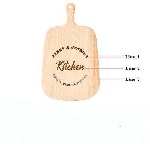 WEI YOU Personalized Wood Cutting Board Personalized Cutting Boards for Couples Board Housewarming Chopping Board Kitchen Gifts Decor for Anniversary (B)