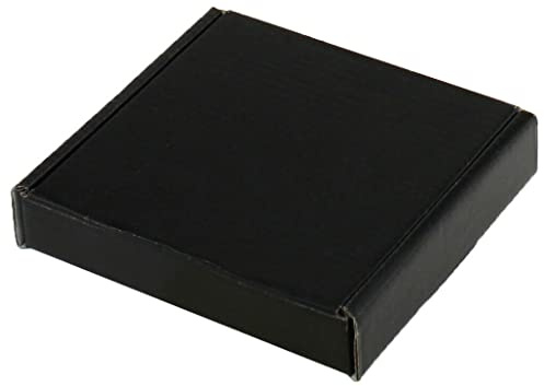 MEG4TEC COLOURED LARGE LETTER POSTAL CARDBOARD MAILING SHIPPING BOX LETTERBOX (BLACK, BABY BLUE, BABY PINK, RED) (MINI (10cm x 10cm x 2cm), BLACK: 20 BOXES)