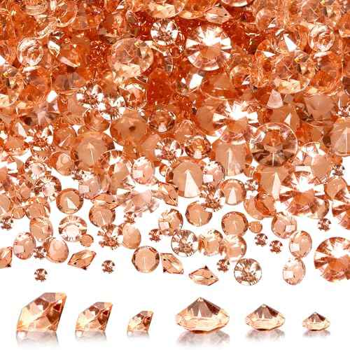 TOAOB 5000 Stück 3 mm 6 mm 10 mm Roségold Acryl Kristalle Diamanten Deko | Tischstreuer Konfetti Klare Strasssteine für Tischdekoration Hochzeit Braut Dekoration Vasenperlen
