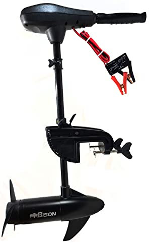 Bison 55ft/lb 12v Short Shaft Electric Outboard Trolling Motor With Free Spare Propeller