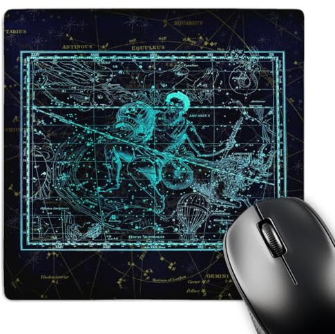 3dRose Retro Star Map. Zodiac Constellation of Aquarius. Blue, Aquatic... - Mouse Pads (mp-372482-1)