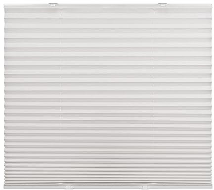 Ventanara® Plissee ohne Bohren mit Saugnapfbefestigung Faltrollo Plissee Plisseerollo (Weiss, 80 x 130 cm)