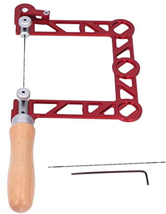 Präzisions-Laubsäge 4 Zoll | U-Rahmen Holzgriff | Für Metall/Modellbau/Heimwerker | Schnellspann-Mechanismus | Alu-Gehäuse