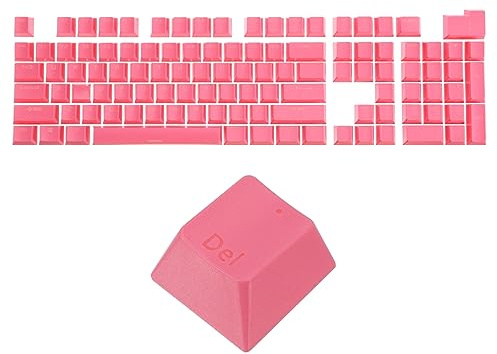 QUARKZMAN 108 Schlüssel Pudding Tastenkappen Set OEM Profil 60 Prozent ABS für Mechanische Tastatur Layout Pfirsich Rosa Doppelschlag