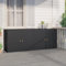 FUDUGEHMIOFWFJJ Armadio da Esterno,Armadio,armadietto da Esterno,Mobile Portaoggetti da Giardino Nero 198x55,5x80 cm Polyrattanarmadietto spogliatoio,Mobile da Esterno,Armadio Esterno,