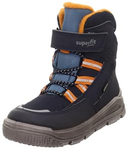 Superfit Mars Warm gefütterte Gore-Tex, Stivali da Neve, Blau/Orange 8000, 30 EU Larga