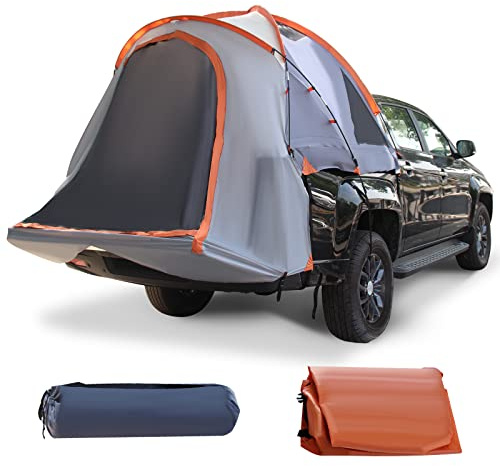 COSTWAY LKW-Zelt 2 Personen LKW-Bett-Zelt Campingzelt mit Tragetasche für Camping, Wandern, Outdoor, orange und Silber 265x178x100cm