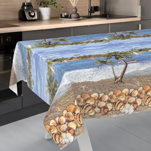 ANRO Wachstuch-Tischdecke Tischdecke abwaschbar Wachstuch Garten-Tischdecke Outdoor Indoor 220x140cm Schnittkante Urlaub Wachstuchtischdecke Wachstischdecke wasserabweisend Gartentischdecke
