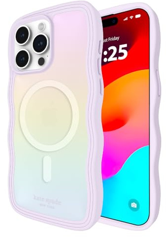 Kate Spade New York iPhone 15 Pro Max Case, Compatible with MagSafe - Wavy Iridescent