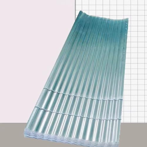 Wellbahn Dachbleche,FRP-Tageslichtplatten,Wellplatten,Dachplatten,Transparent Kurzrollen,Ersatzplatten Gewächshausplatte,Schuppendachplatte für Carports,1,5mm Stark (0.9x1.2m/35x47in,9 Pcs)
