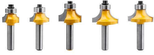 Bestgle 6 Piezas Brocas de Fresado con Vástago de 8 mm,Fresa de Radio Cóncavo con Rodamiento,Fresa para el Trabajo de la Madera