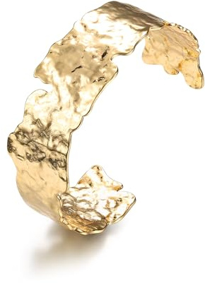 Milacolato Armreif Gold Damen Chunky Manschettenarmband Einstellbare Offene Breit Armreif Armbänder Unregelmäßige Aussage Armband Goldene Manschette Armbänder