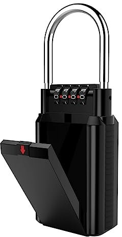 Coffre-fort, coffre-fort domestique, Coffre-fort À Clés Extérieur, Boîte À Serrure À Combinaison, Boîte À Serrure À Clé, Serrure À Combinaison À 4 Chiffres, Étanche, Intérieur/extérieur pour argent, b