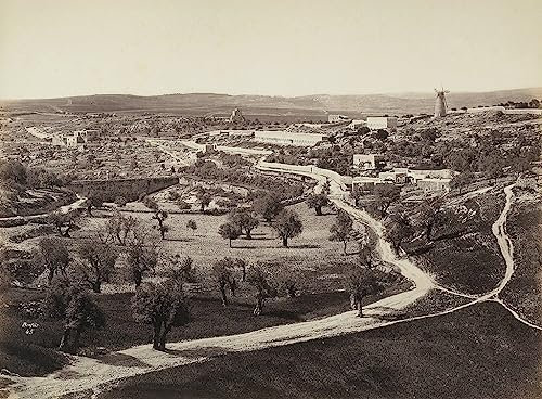SERENDIPITP canvas posters wall art no frame pictures 50x70cm Valley Landscape with a Wind Mill and Olive Groves by Félix Bonfils