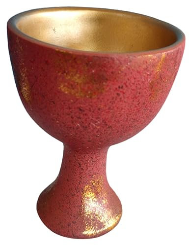 Cabilock Coupe Sainte en Résine Sacrée, Gobelet de Culte Décoratif, Calice D'adoration Vintage, Objet Religieux pour Autel, Usage Maison ou Temple, Présent Spirituel, Pièce Unique