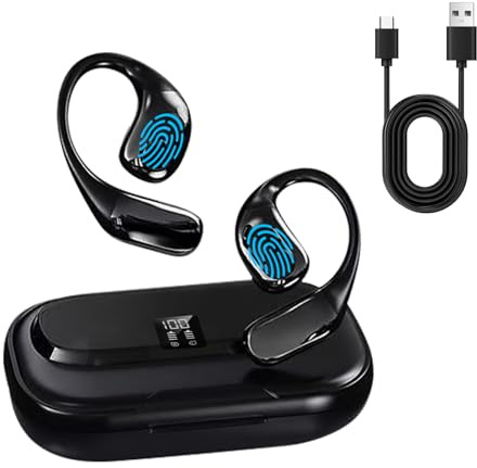 cimsfcor Übersetzer-Ohrhörer, 138 Online-Sprachübersetzung, kabellos, Bluetooth 5.4, mit Power-Digitalanzeige, Touch/extern/Freisprechmodus für Reisen, Business, Studium (schwarz)
