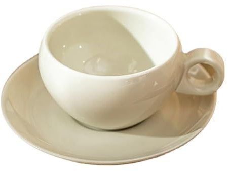 Genérico Juego de Taza y platillo de café de cerámica Vintage: Taza de café de Estilo Retro para el hogar