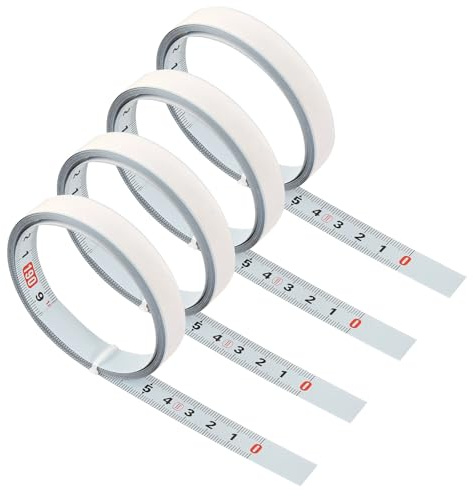 ‎FASBET 4 Stück Selbstklebendes Maßband 2m Rechts Nach Links Metrisches zum Aufkleben Maßband Selbstklebend Metall für T-Schienen-Fräser Tischsäge, Holzbearbeitungswerkzeug