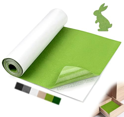 Mbsomnus Filz Selbstklebend 230cmx40cmx1mm Klebefilz Selbstklebend Grasgrün | Filzstoff, Nadelfilz Meterware, Filzmatte, Camper Dachhimmel, Stoff, Wandverkleidung, Möbel, Schubladenmatte, DIY