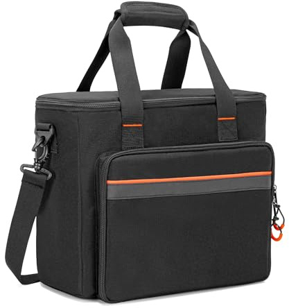 PGmoon Custodia per microfono wireless a 6 scomparti con imbottitura spessa, spazio per riporre sistemi a 6 microfoni, cavi, accessori audio, custodia per canto, karaoke, feste (design brevettato)