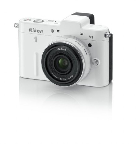 Nikon 1 V1 Compact System Camera 10.1 Megapixel with 10-30mm Lens 3-Inch LCD White (Renewed)