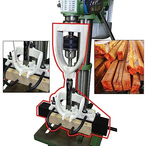 Woodworking Bench Mortiser Square Hole Chisel Drilling Machine Woodworking Mortise Machine Bench Drill Mortising Square Hole Chisel Drilling Drill Press Mortise Locator Tool Machine W/4 Bits