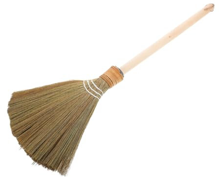Milisten Boys and Girls Hand Broom Detachable Bamboo Handle, Large Straw Whisk Broom 74cm for Indoor Dust Cleaning, Lightweight 0.28kg Soft Bristle Brush for Home and Play