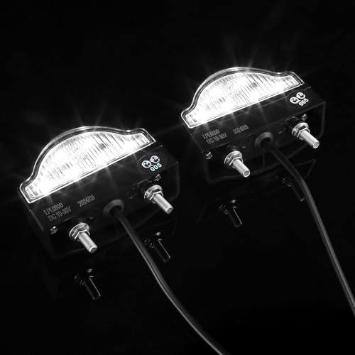 DARKGUARD LED Anhänger Kennzeichenbeleuchtung 2 Stück 12V 24V Nummernschildbeleuchtung LED for Anhänger RV Tractor Kaltes Weiß Wasserdicht ECE