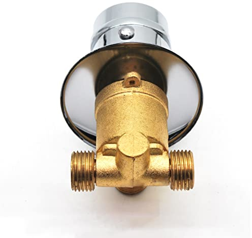 Déviateur de Valve d’eau chaude et froide, Mitigeur thermostatique 2/3/4/5 voies, filetage G1/2, finition argent et or, 2 poignées(Screw Thread-2 Output Diverter)