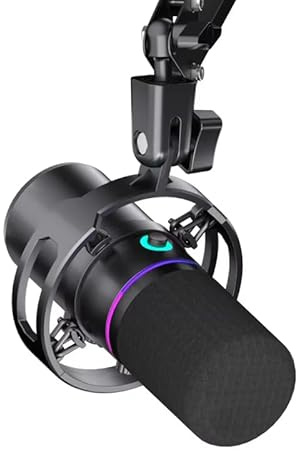 KO-Star M-690 Dynamisches Mikrofon mit Schwenkarm – USB-C & XLR, Niere (Cardioid), 192 kHz/24 Bit, Monitoring, Gain & Lautstärke-Regler, Mute/Noise-Reduction, RGB
