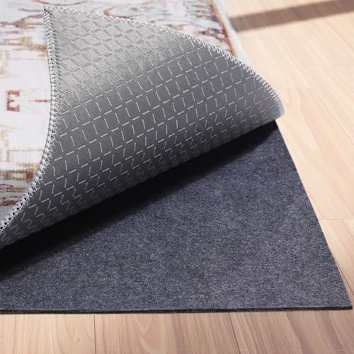 TravLand Non-Slip Rug Pad 5' x 7' – Felt & Rubber Underlay in Dark Gray, Waterproof & Grippy for Hardwood, Tile, Laminate Floors, Prevents Slipping & Bunching