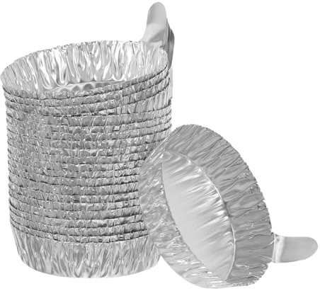 GARVALON 100 Coupelles de Pesée en Aluminium Jetables Petits Plateaux en Aluminium 60x52x15 Mm Plats de Pesée Scientifiques pour Laboratoire à Peser Liquides et Poudres Usage Unique