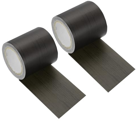 sourcing map 2 Pcs Wood Grain Repair Tape, 57mm x 4.57m Self Adhesive Wood Grain Colored Duct Tape Waterproof Repair Patch for Furniture Floor Scratch Fix, Baseboards, DIY Decor, Black