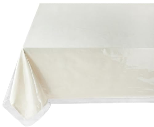 Benson Mills Heavy Duty Clear Plastic 100% Waterproof Tablecloth Protector, Vinyl Table Cloth, Oil Proof Wipe Clean Table Cover for Dining Tables, Parties and School Projects (54 x 70 Rectangular)