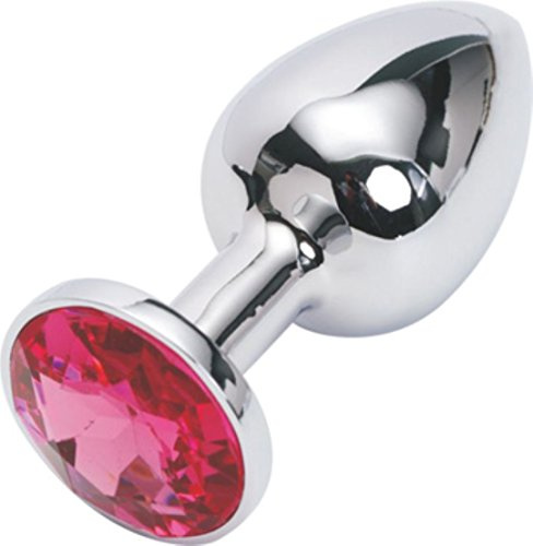 30mm Analplug aus Edelstahl, rot, 50g | High Quality Anal Butt Plug mit rotem Kristall