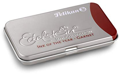 Pelikan Großraum-Tintenpatronen Edelstein Ink, Garnet (dunkelrot) im Metalletui, 6 Stück