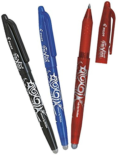 Pilot Frixion Tintenroller (radierbar) 3 Stück Conipa-Set | Verschiedene Farben zur Auswahl (Sortiert Grundfarben)