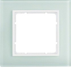 Berker Glasrahmen 1-f. Poliert matt, weiß, KNX-kompatible Geräte, Wandschalter, Schalterrahmen, Standard