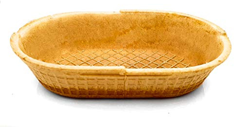 PJaspert Eiswaffeln | Waffelschale Snack oval 37/155x100mm (60 Stück)