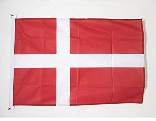 AZ FLAG Bootsflagge Dänemark 90x60 cm Mesh-Polyester Kunststoffringe | Für außen und Boote Dänische Bootsflagge Danmark wetterfest mit doppelten Nähten und verstärkten Kanten
